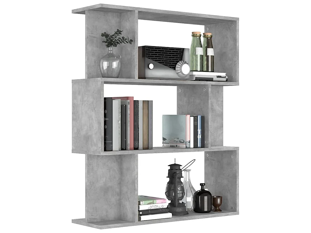 Bücherregal/Raumteiler Betongrau 80x24x96 cm Holzwerkstoff