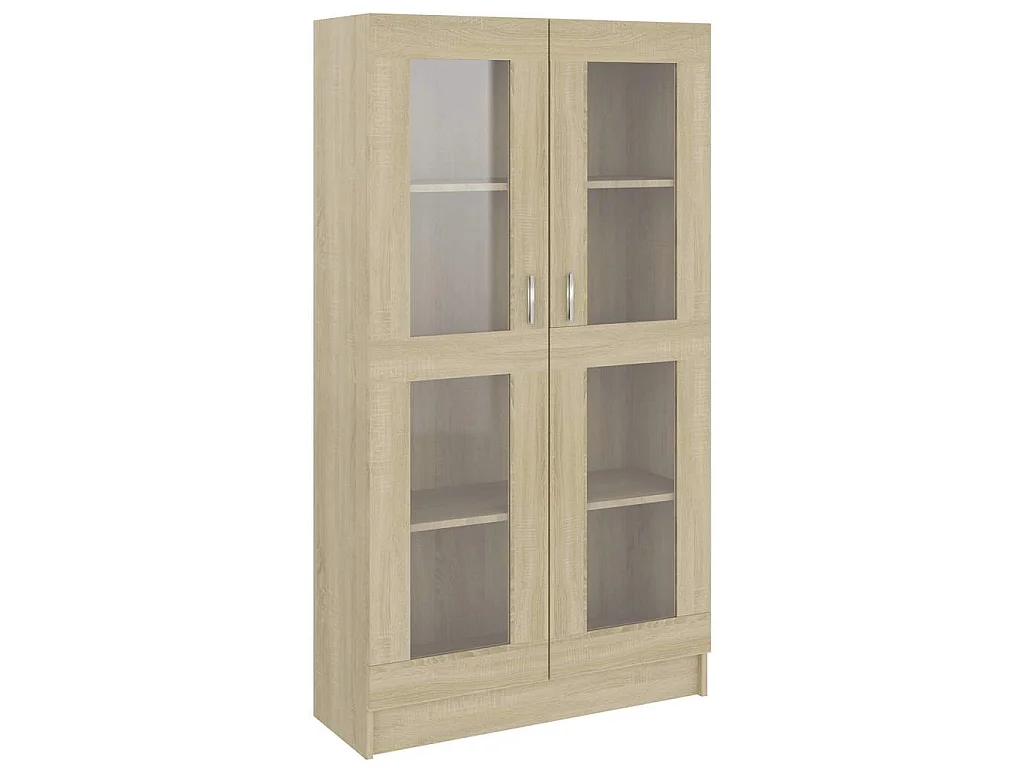 Vitrinekast 82,5x30,5x150 cm bewerkt hout sonoma eikenkleurig
