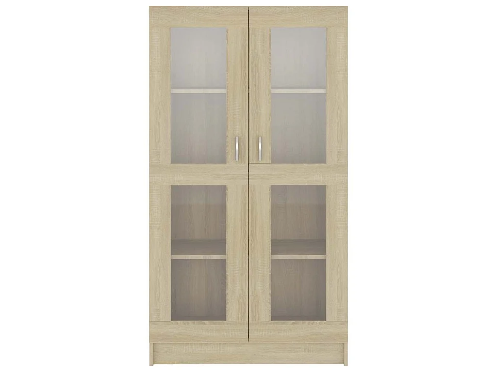 Vitrinekast 82,5x30,5x150 cm bewerkt hout sonoma eikenkleurig