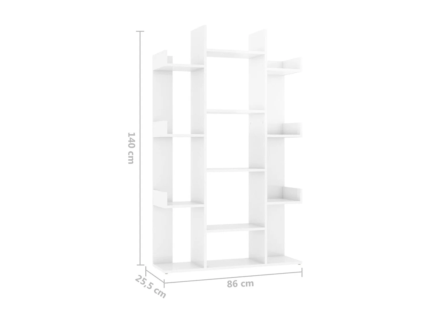 Bibliothèque Blanc brillant 86x25,5x140 cm Bois d’ingénierie