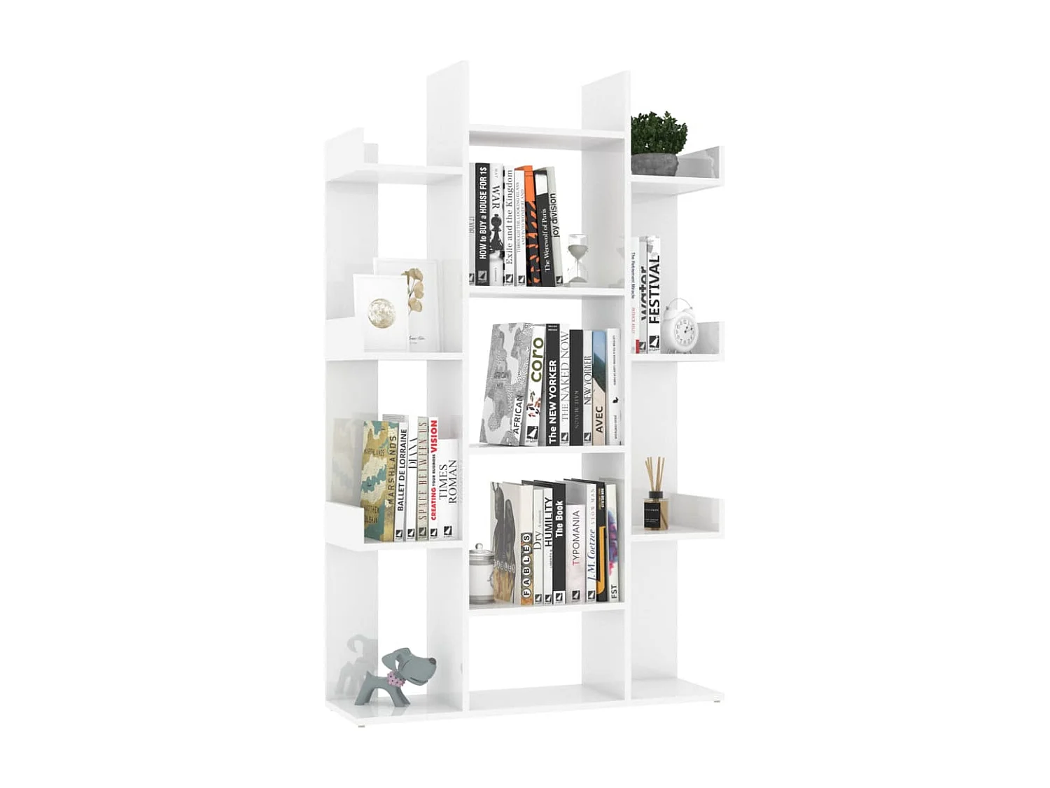 Bibliothèque Blanc brillant 86x25,5x140 cm Bois d’ingénierie