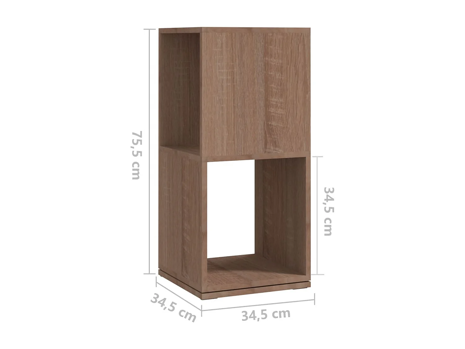 Draaikast 34,5x34,5x75,5 cm spaanplaat sonoma eiken