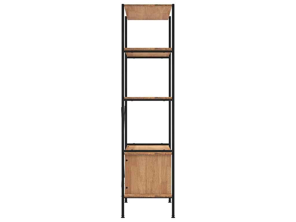 Opbergrek 5-laags met kast 80x40x163 cm staal en bewerkt hout