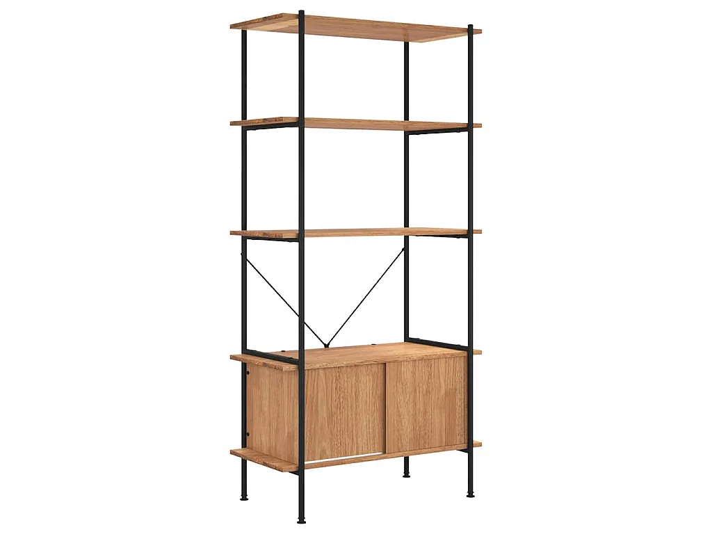 Étagère à 5 niveaux armoire 80x40x163cm Acier bois d'ingénierie