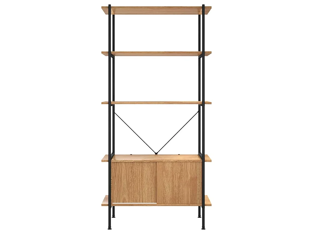 Étagère à 5 niveaux armoire 80x40x163cm Acier bois d'ingénierie