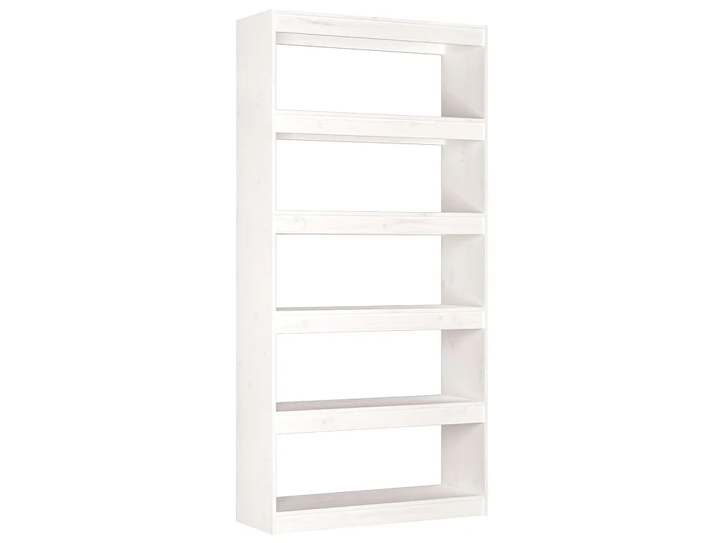 Bücherregal/Raumteiler Weiß 80x30x167,4 cm Massivholz Kiefer