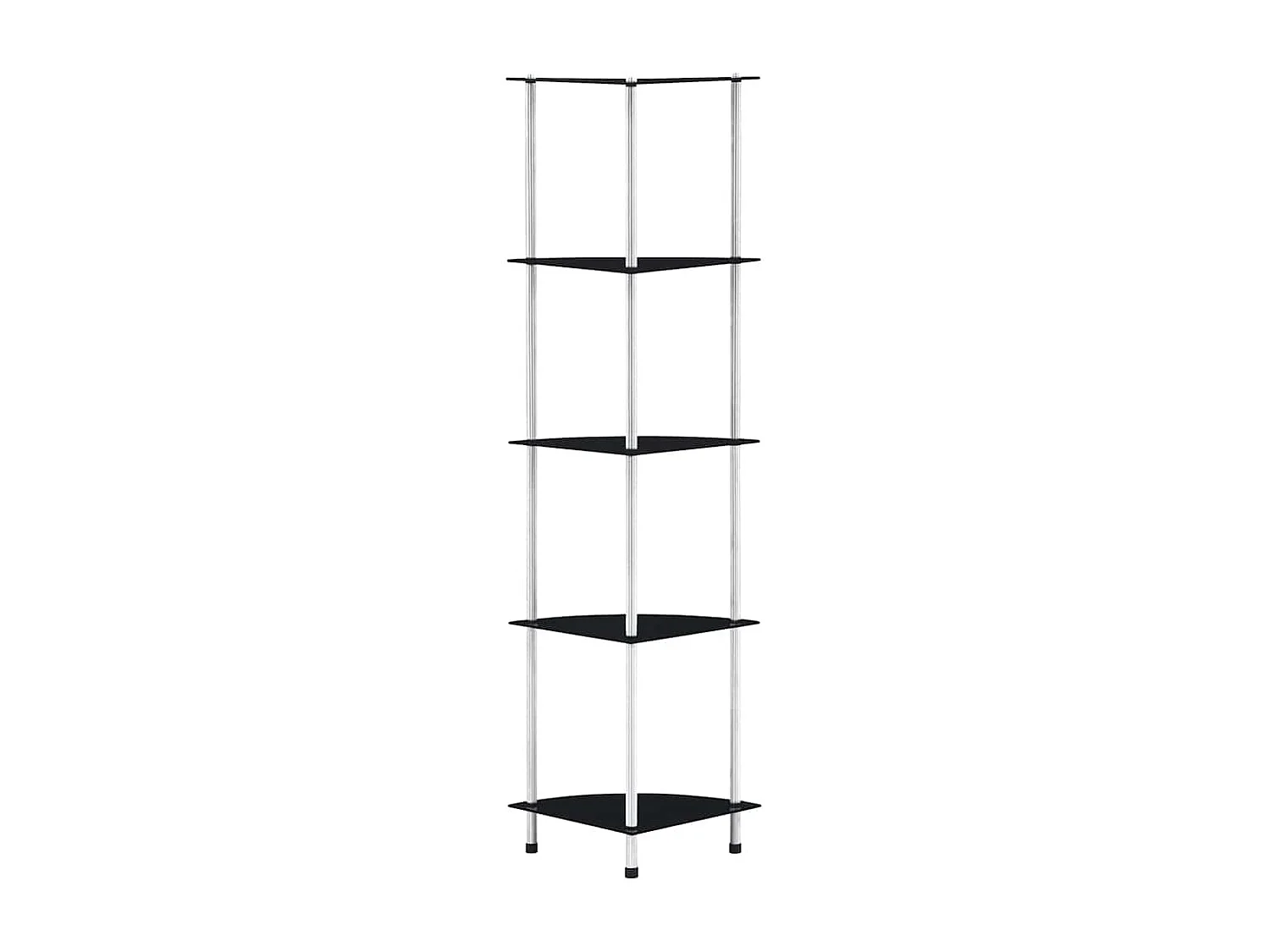 Kastje 5-laags 30x30x130 cm gehard glas zwart