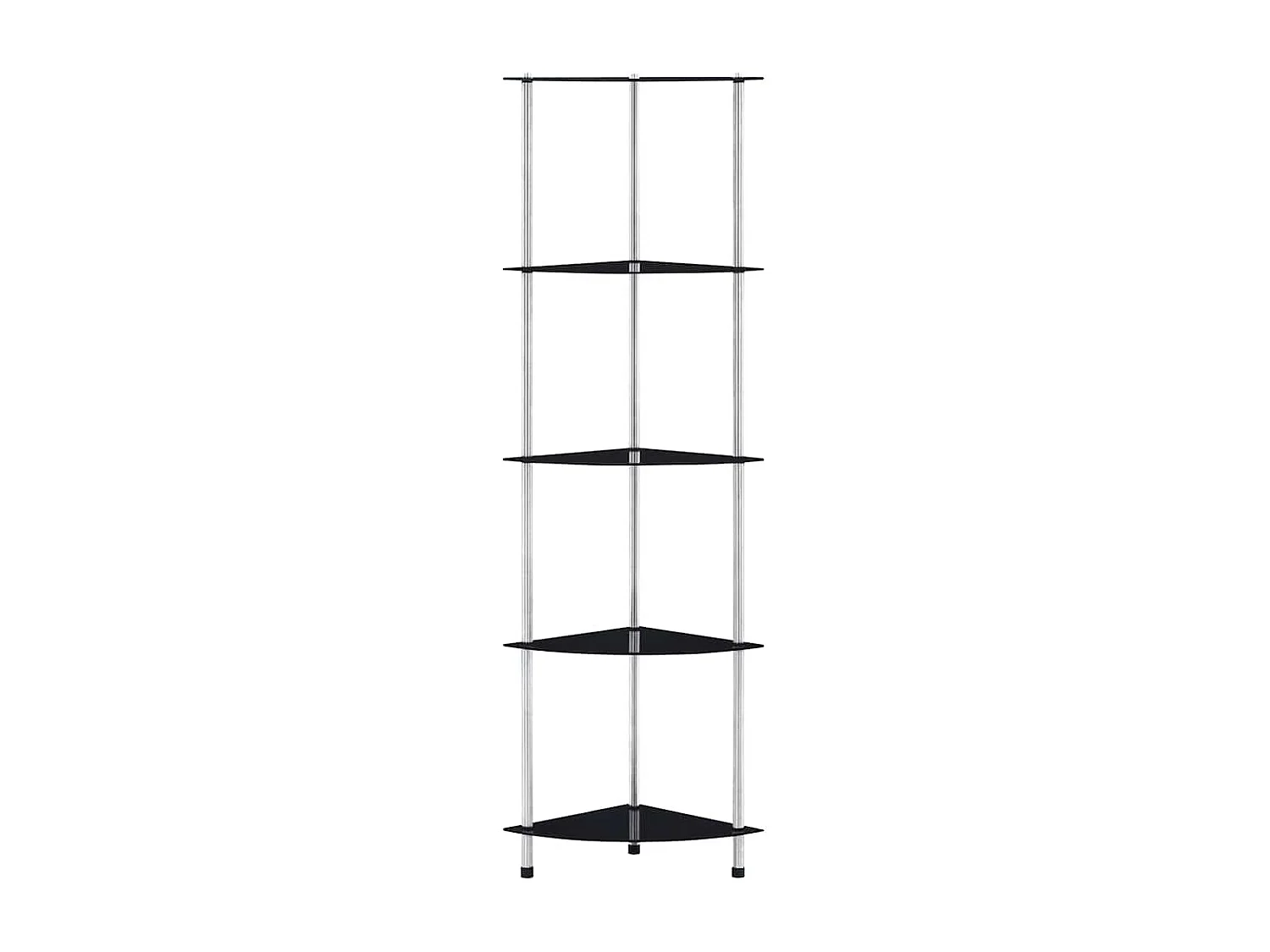 Kastje 5-laags 30x30x130 cm gehard glas zwart