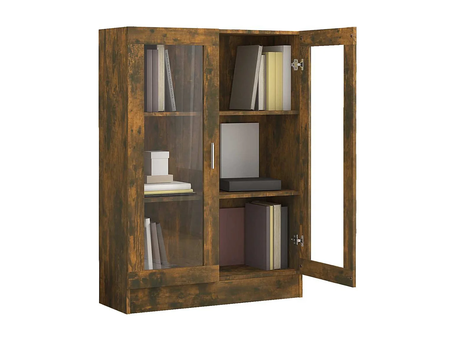 Vitrinenschrank Räuchereiche 82,5x30,5x115 cm Holzwerkstoff