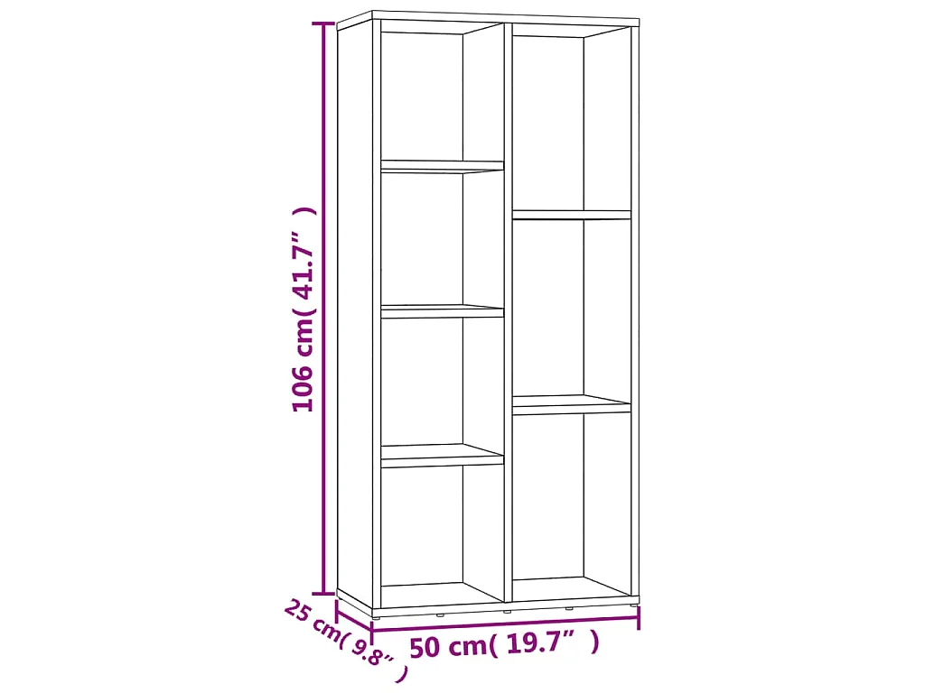 Bibliothèque Chêne Sonoma 50x25x106 cm Bois d’ingénierie