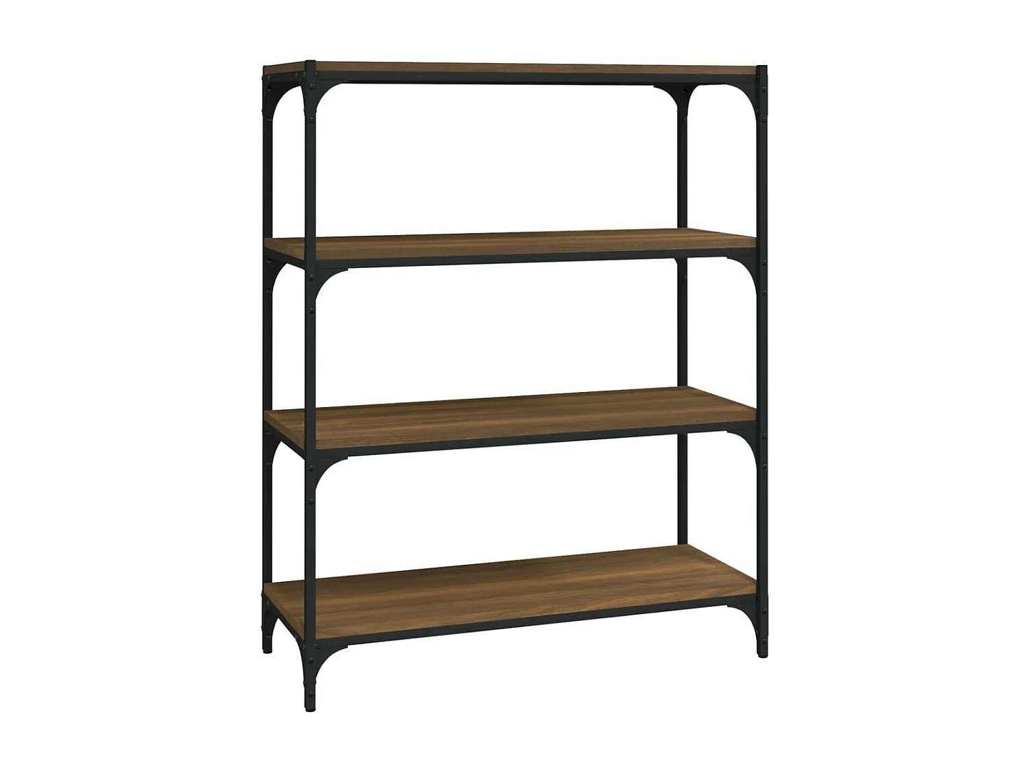 Bibliothèque Chêne brun 80x33x100 cm Bois d'ingénierie et acier