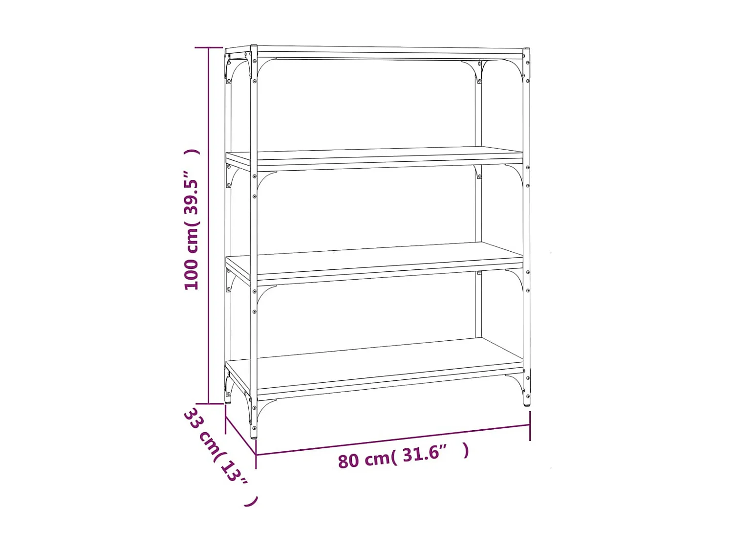 Bibliothèque Chêne brun 80x33x100 cm Bois d'ingénierie et acier