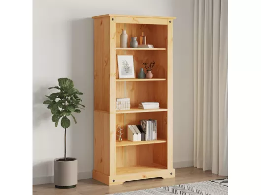 Kauf Unique Bücherschrank 5 Fächer Mexiko-Stil Kiefernholz 81x40x170 cm