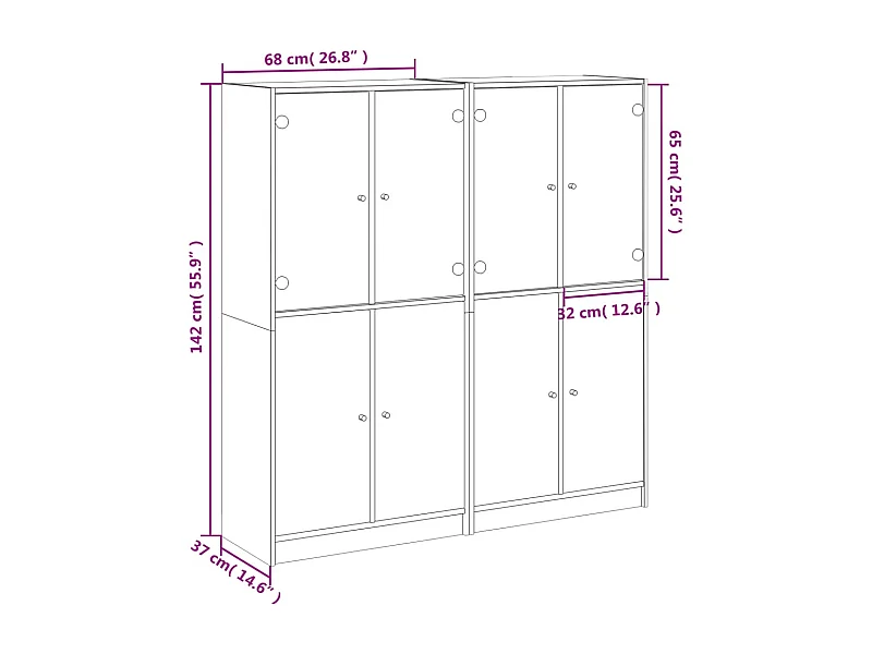 Estante c/ portas 136x37x142 cm deriv. madeira carvalho sonoma