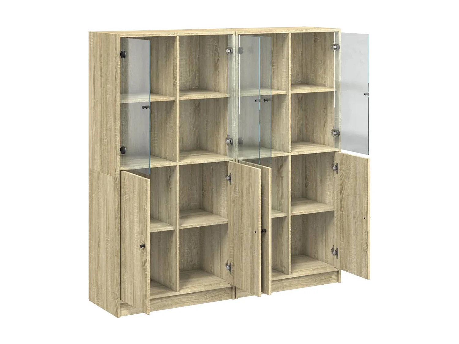 Bibliothèque avec portes chêne sonoma 136x37x142 cm