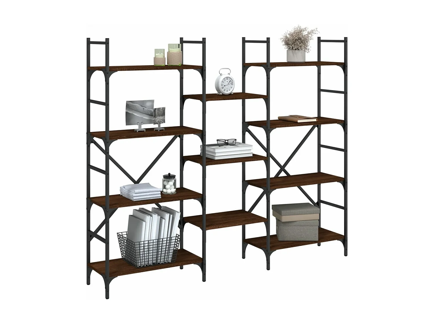 Bücherregal Braun Eichen-Optik 160x28,5x136,5 cm Holzwerkstoff