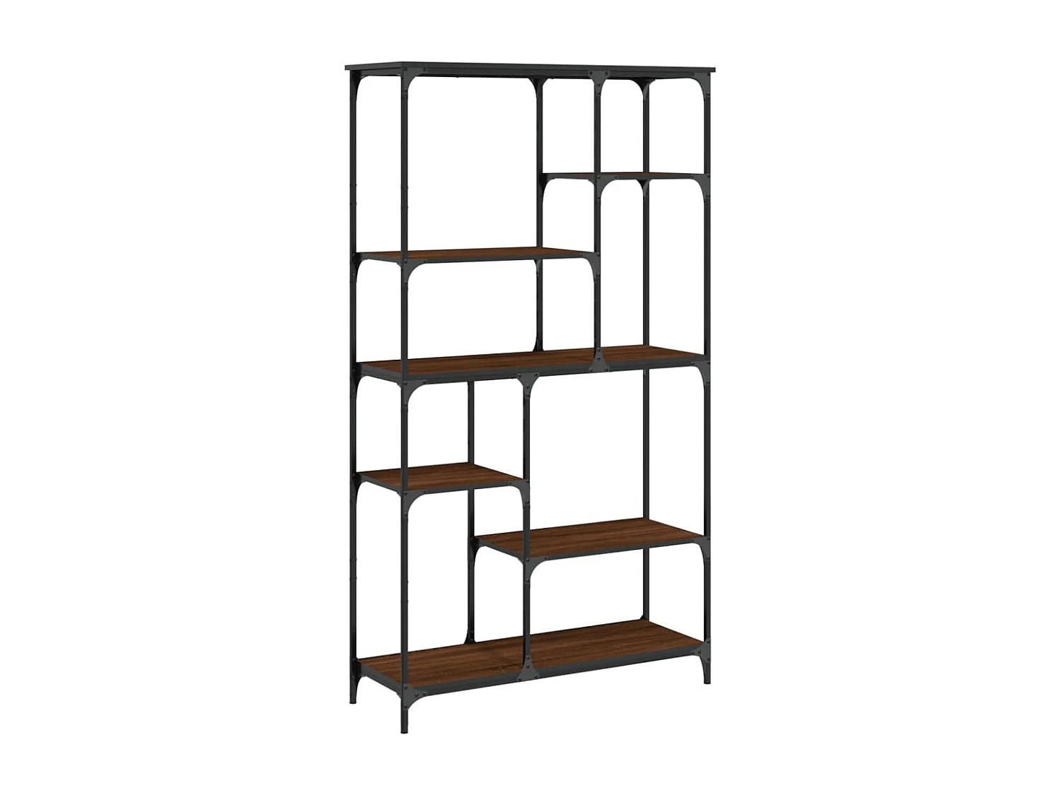 Bibliothèque chêne marron 99x35,5x176 cm bois ingénierie acier