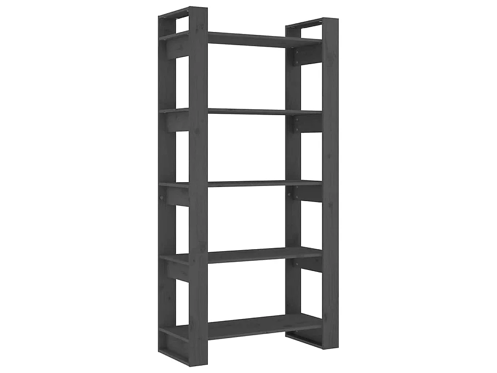 Boekenkast/kamerscherm 80x35x160 cm massief hout grijs