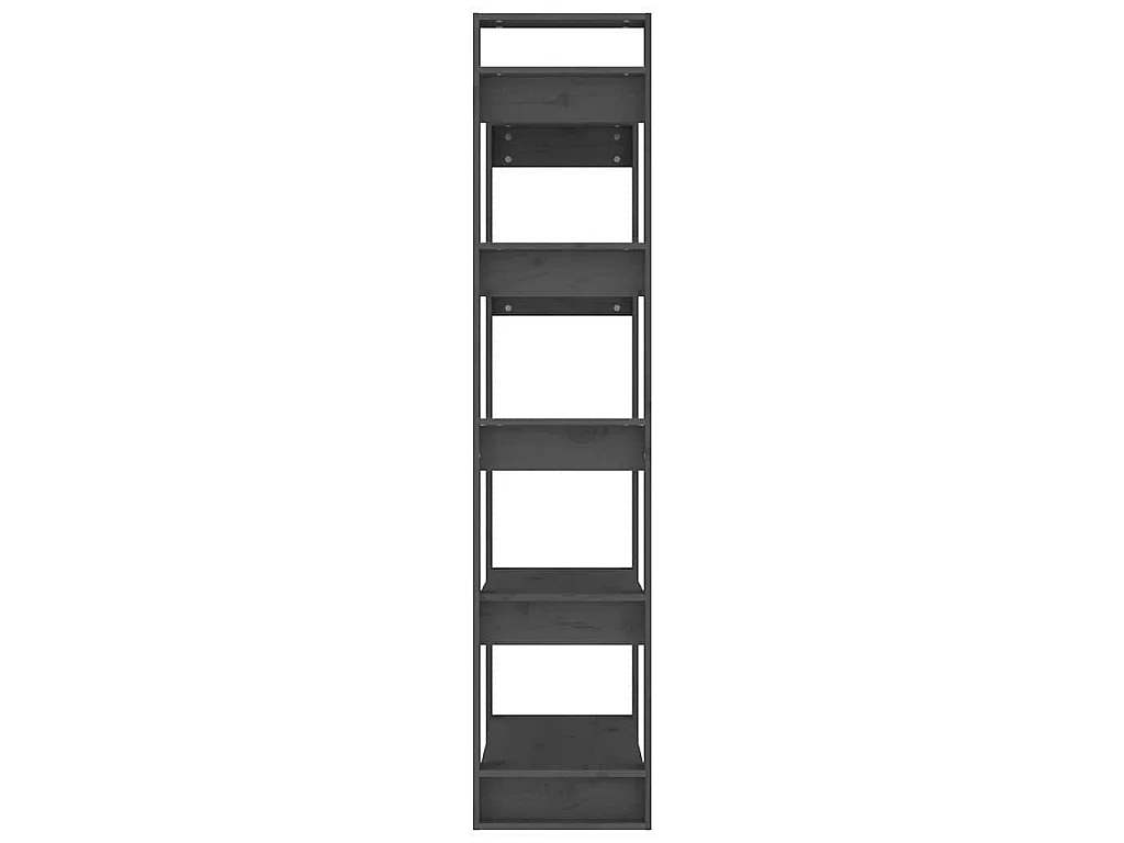 Boekenkast/kamerscherm 80x35x160 cm massief hout grijs