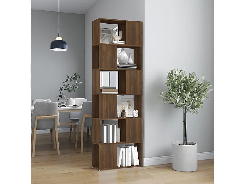 Bücherregal/Raumteiler Braun Eichen-Optik 60x24x186 cm