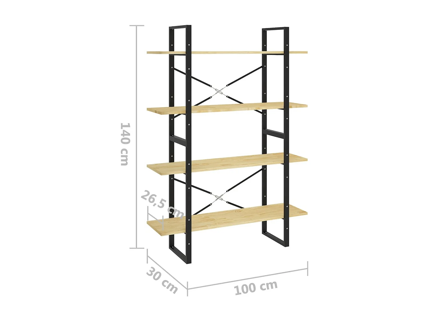 Bibliothèque à 4 niveaux 100x30x140 cm Bois de pin massif