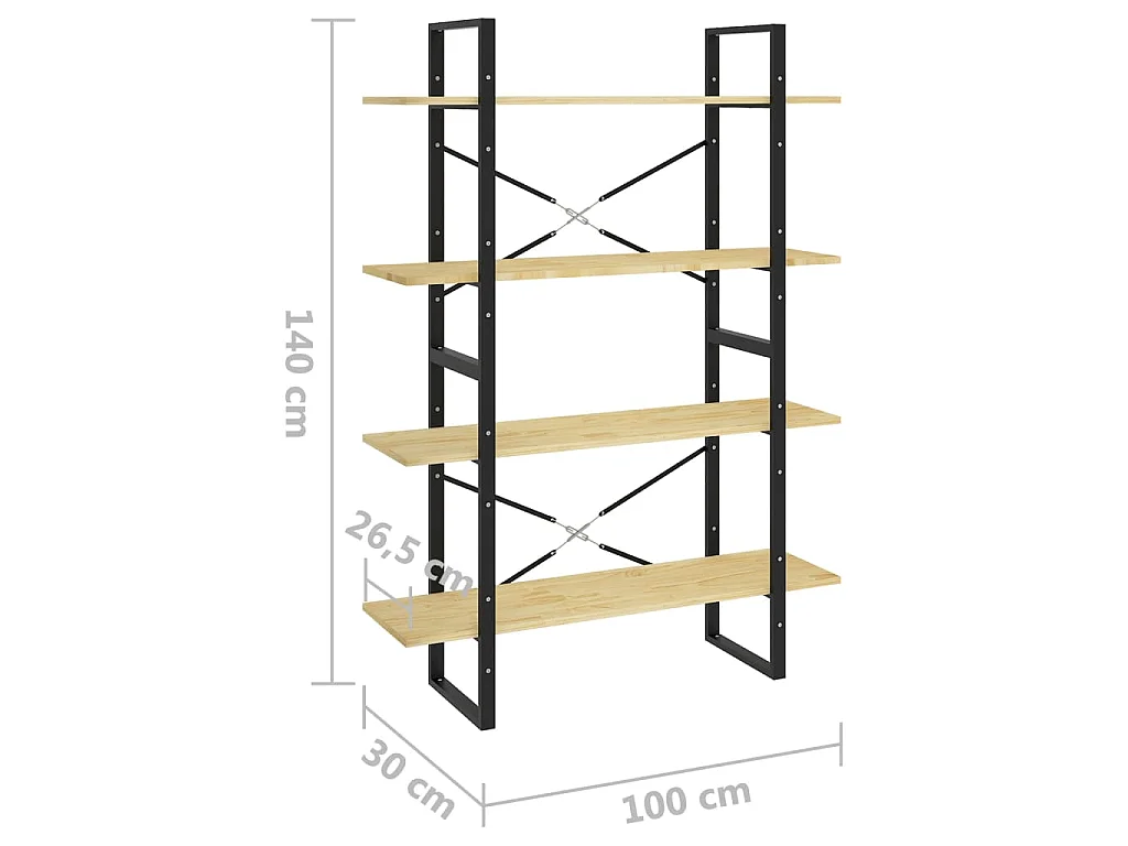 Bibliothèque à 4 niveaux 100x30x140 cm Bois de pin massif