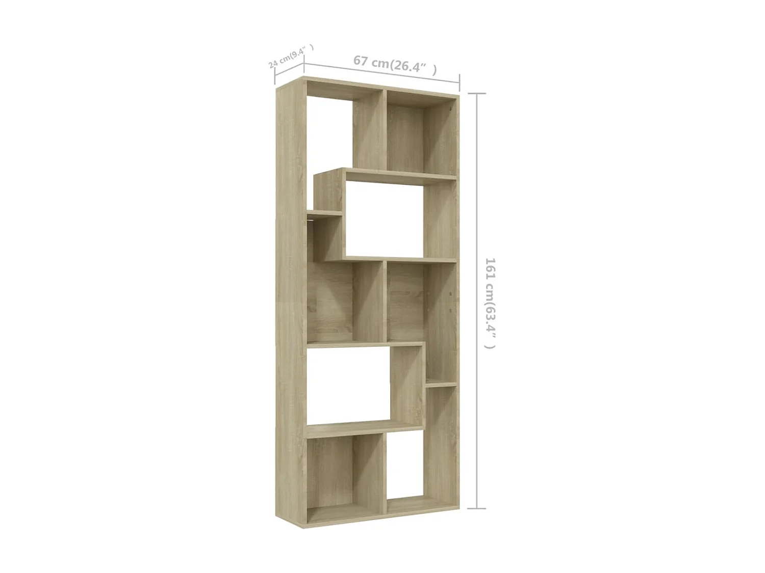 Bücherregal Sonoma-Eiche 67x24x161 cm Holzwerkstoff