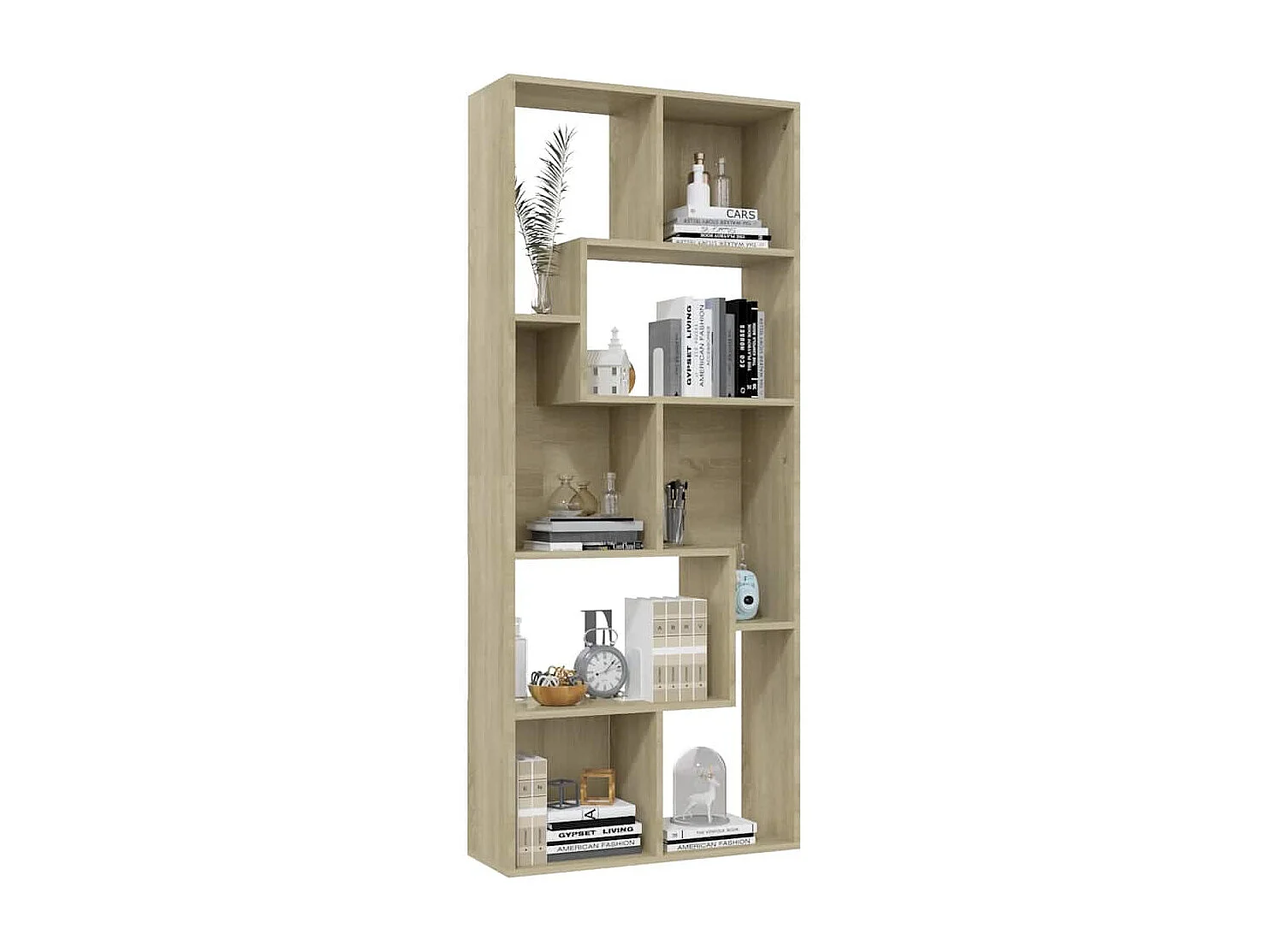 Boekenkast 67x24x161 cm bewerkt hout sonoma eikenkleurig