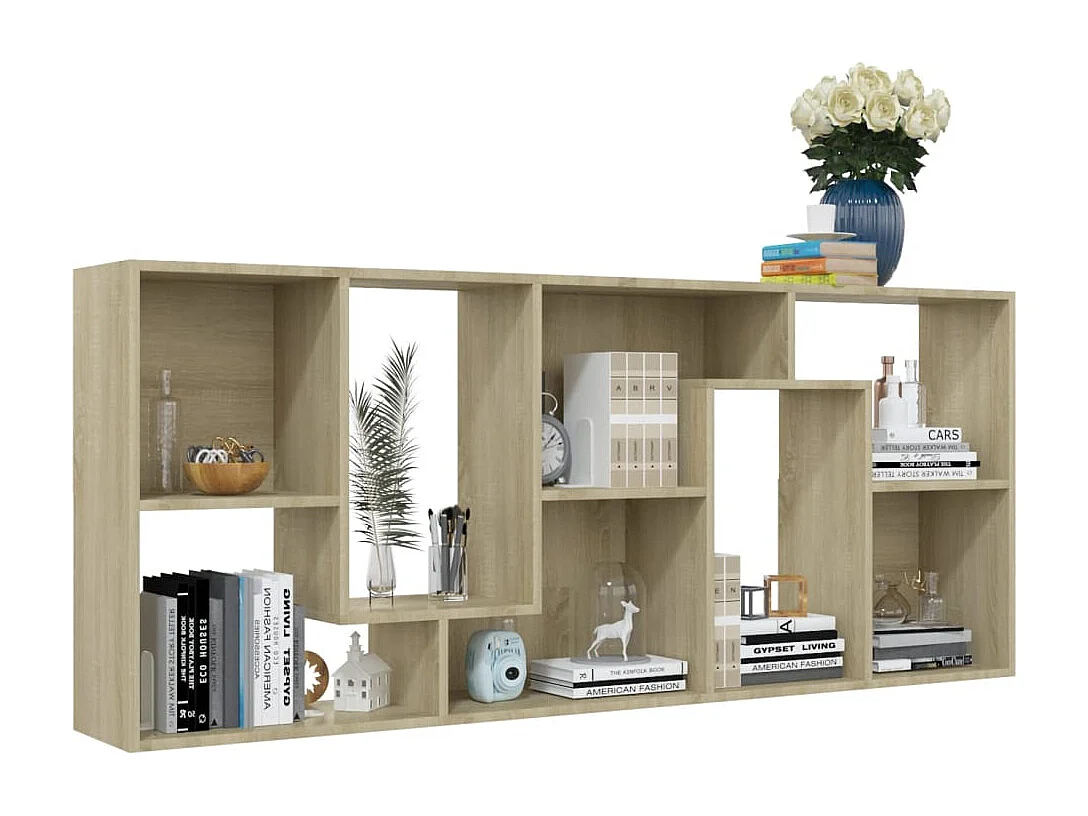 Boekenkast 67x24x161 cm bewerkt hout sonoma eikenkleurig