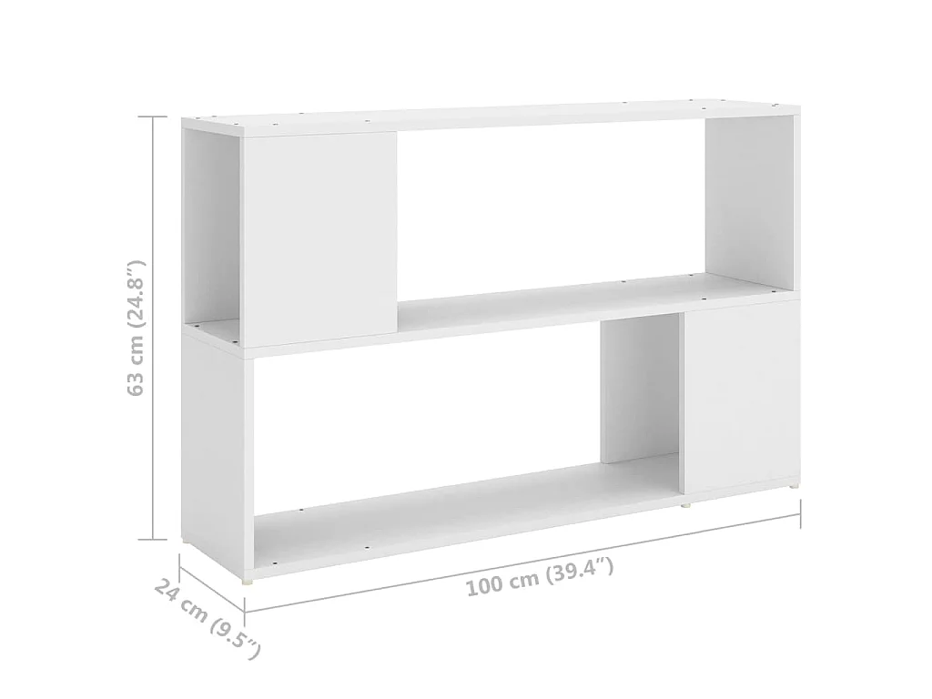 Bibliothèque Blanc 100x24x63 cm Bois d'ingénierie