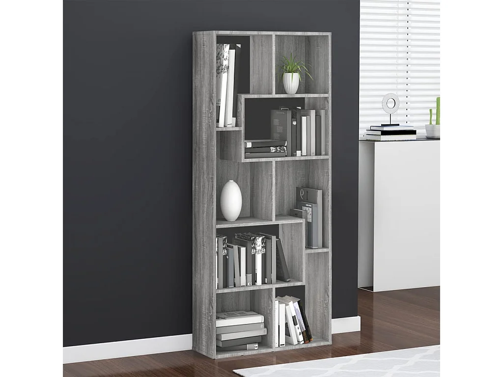 Boekenkast 67x24x161 cm bewerkt hout grijs sonoma eikenkleurig