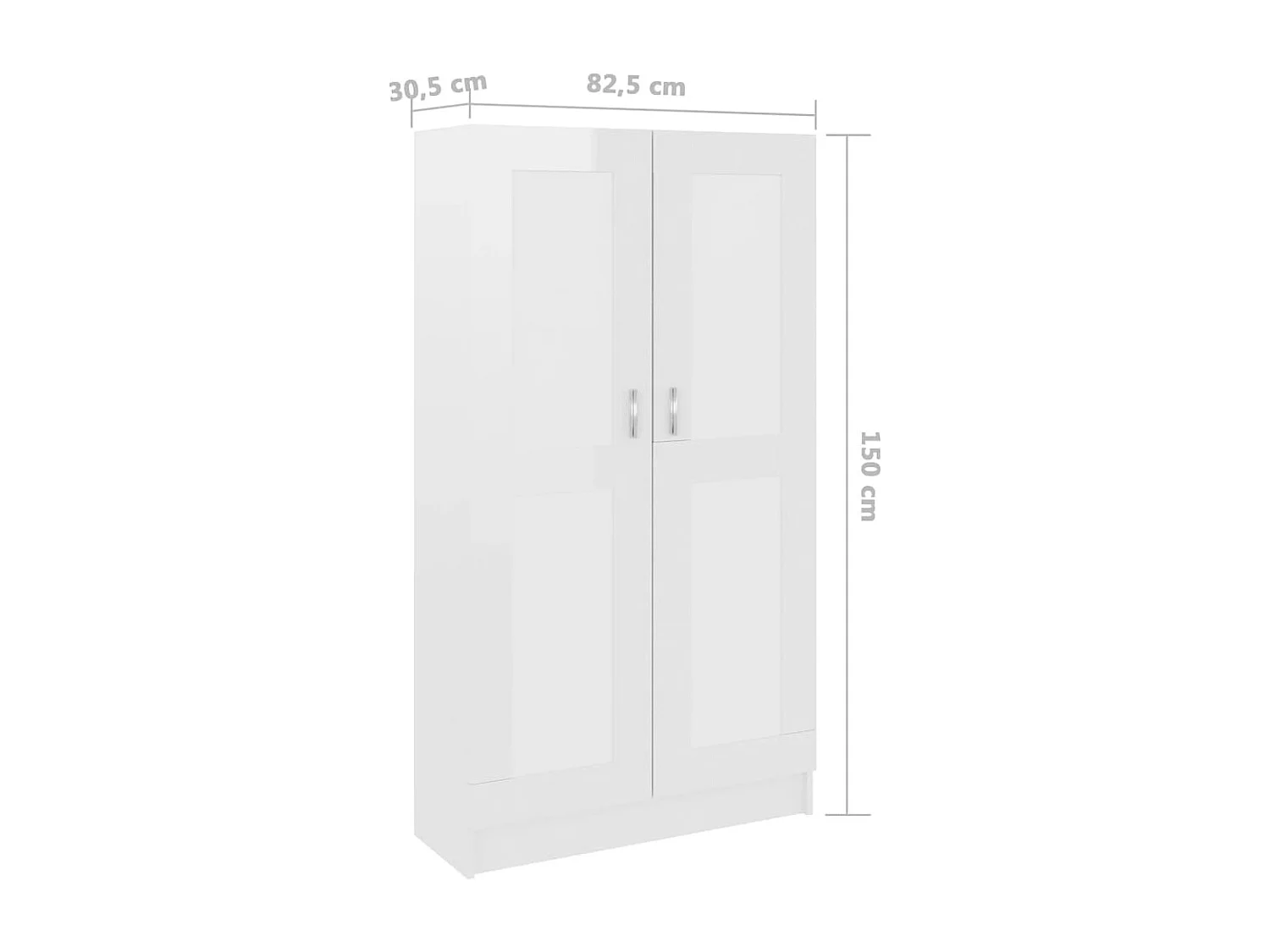 Estante 82,5x30,5x150 cm derivados de madeira branco brilhante