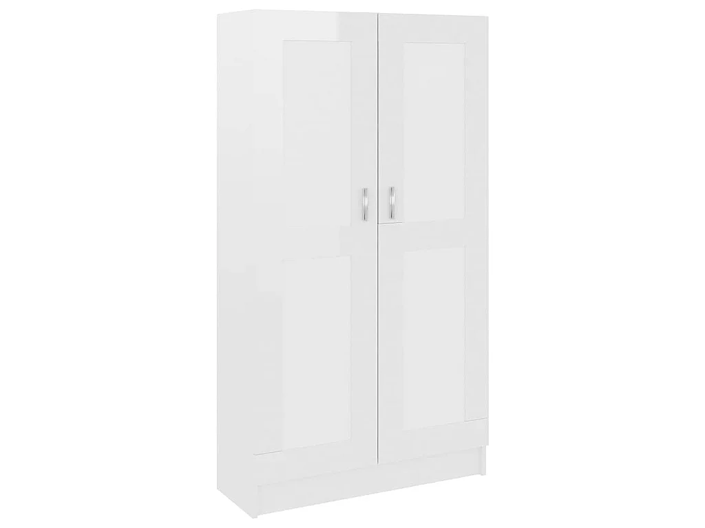 Libreria Bianco Lucido 82,5x30,5x150 cm in Legno Multistrato