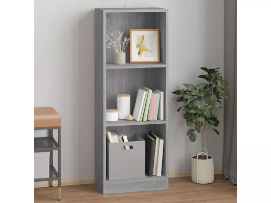 Kauf Unique Bücherregal 3 Fächer Grau Sonoma 40x24x109 cm Holzwerkstoff