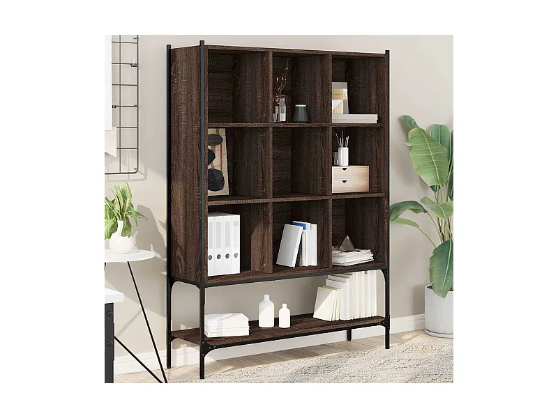 Bibliothèque chêne marron 102x30x141,5 cm bois d'ingénierie