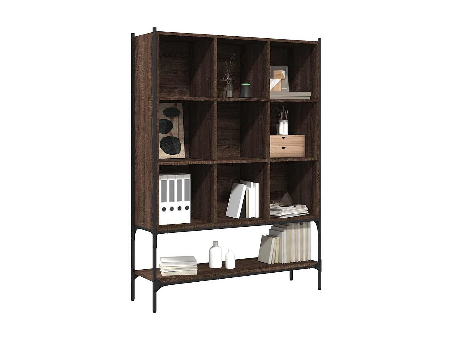 Bibliothèque chêne marron 102x30x141,5 cm bois d'ingénierie