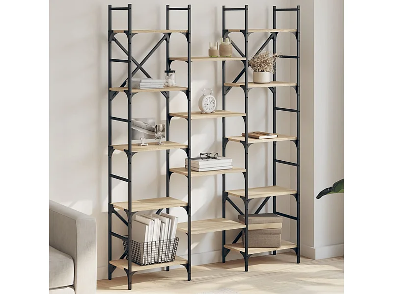 Estante 127,5x28,5x172,5cm derivados de madeira carvalho sonoma