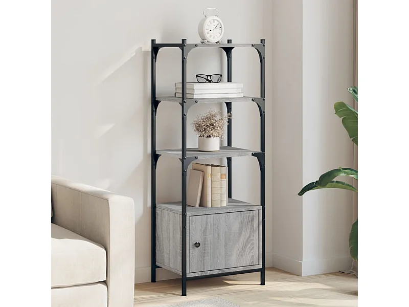 Bücherregal 3 Böden Grau Sonoma 41x30x109,5 cm Holzwerkstoff
