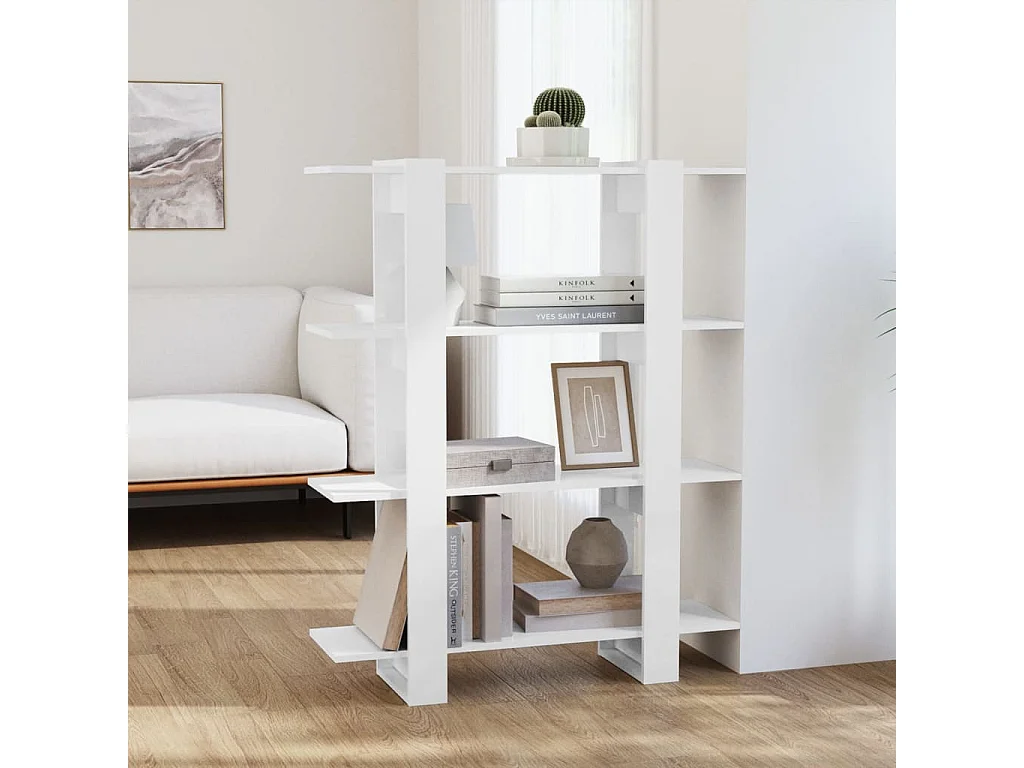 Boekenkast/kamerscherm 100x30x123,5 cm hoogglans wit