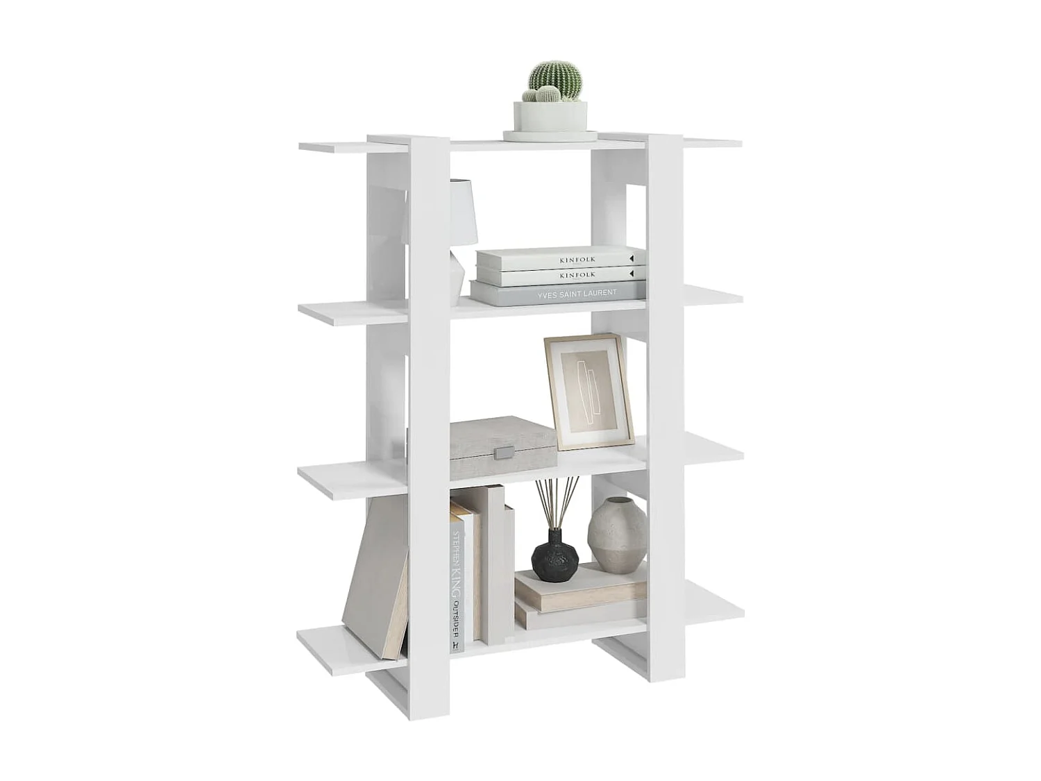 Boekenkast/kamerscherm 100x30x123,5 cm hoogglans wit