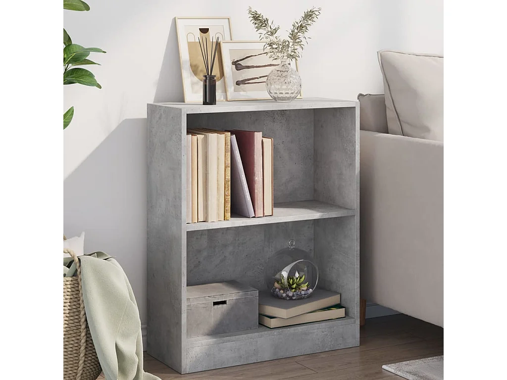 Bibliothèque Gris béton 60x24x76 cm Bois d'ingénierie
