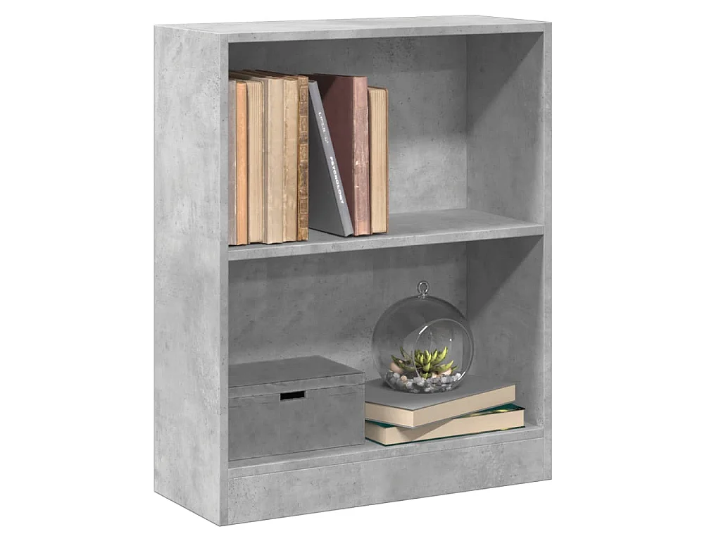 Libreria Grigio Cemento 60x24x76 cm in Legno Multistrato