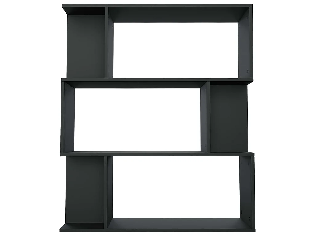 Bibliothèque/Cloison Noir 80x24x96 cm cm Bois d'ingénierie
