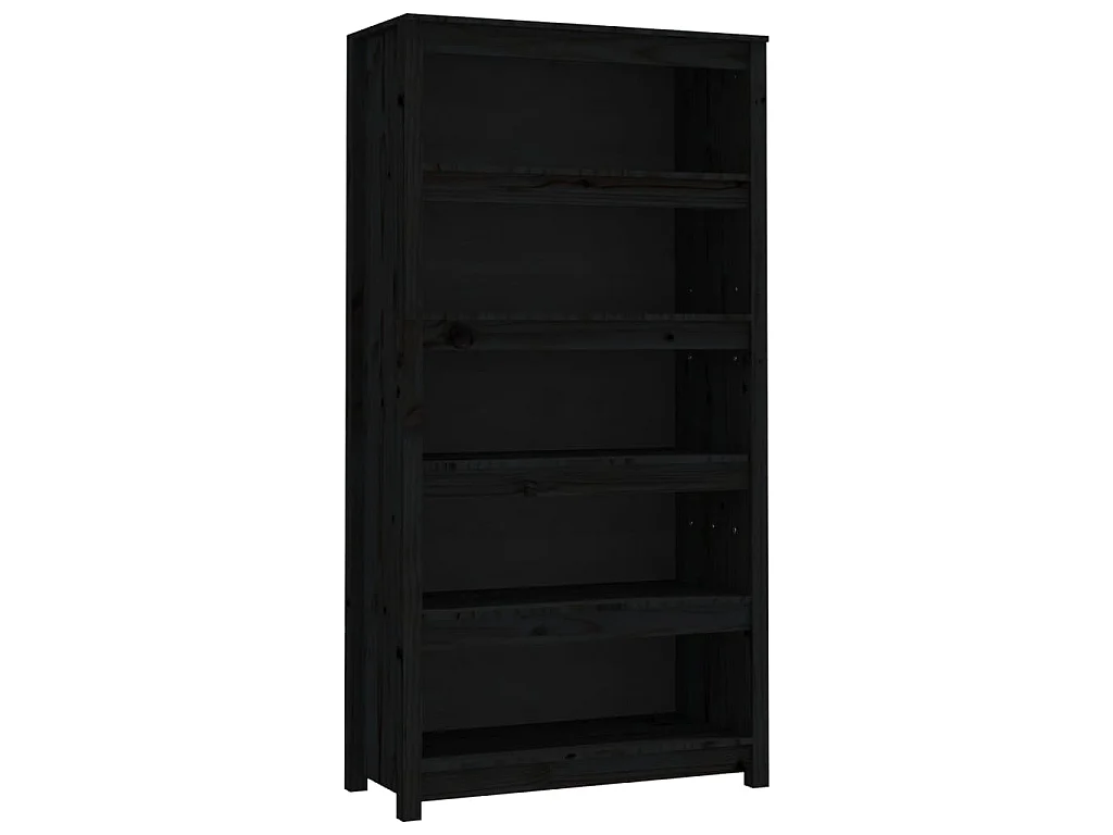 Estante 80x35x154 cm madeira de pinho maciça preto