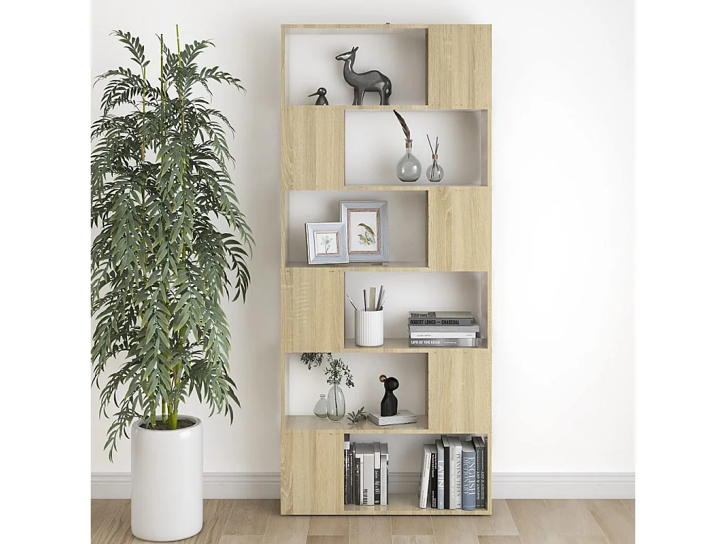 Bücherregal Raumteiler Sonoma-Eiche 80x24x186 cm Holzwerkstoff