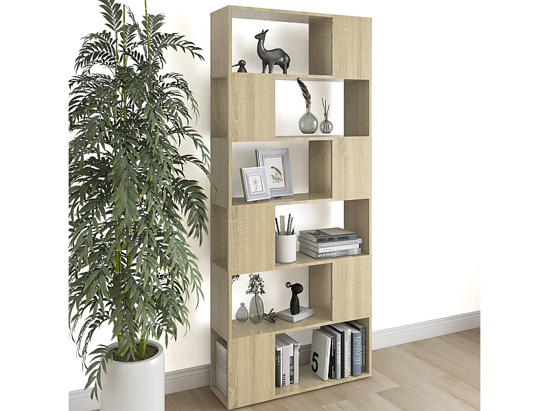 Bibliothèque/Séparateur de pièce Chêne sonoma Bois d'ingénierie