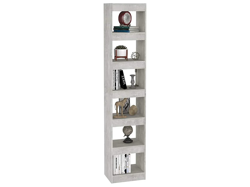 Bibliothèque/Séparateur de pièce Gris béton 40x30x198 cm