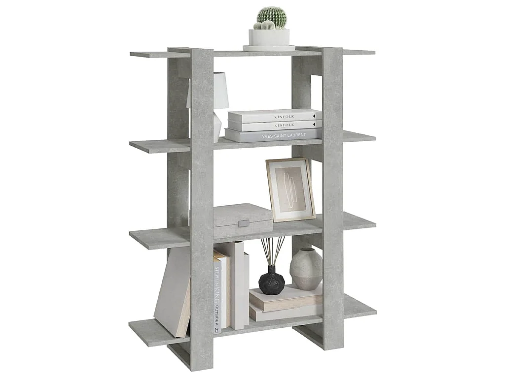 Bibliothèque/Séparateur de pièce Gris béton 100x30x123,5 cm