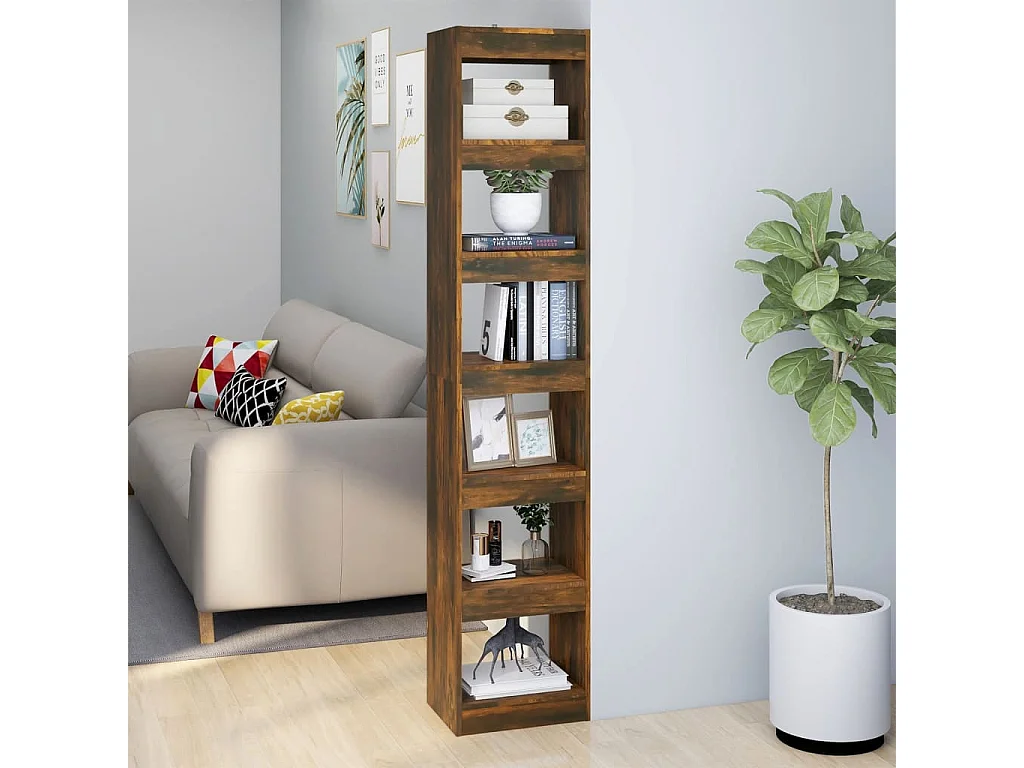 Bücherregal/Raumteiler Räuchereiche 40x30x198 cm