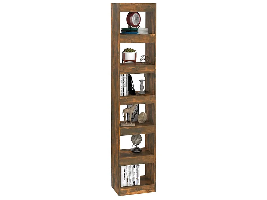 Bibliothèque/Séparateur de pièce Chêne fumé 40x30x198 cm
